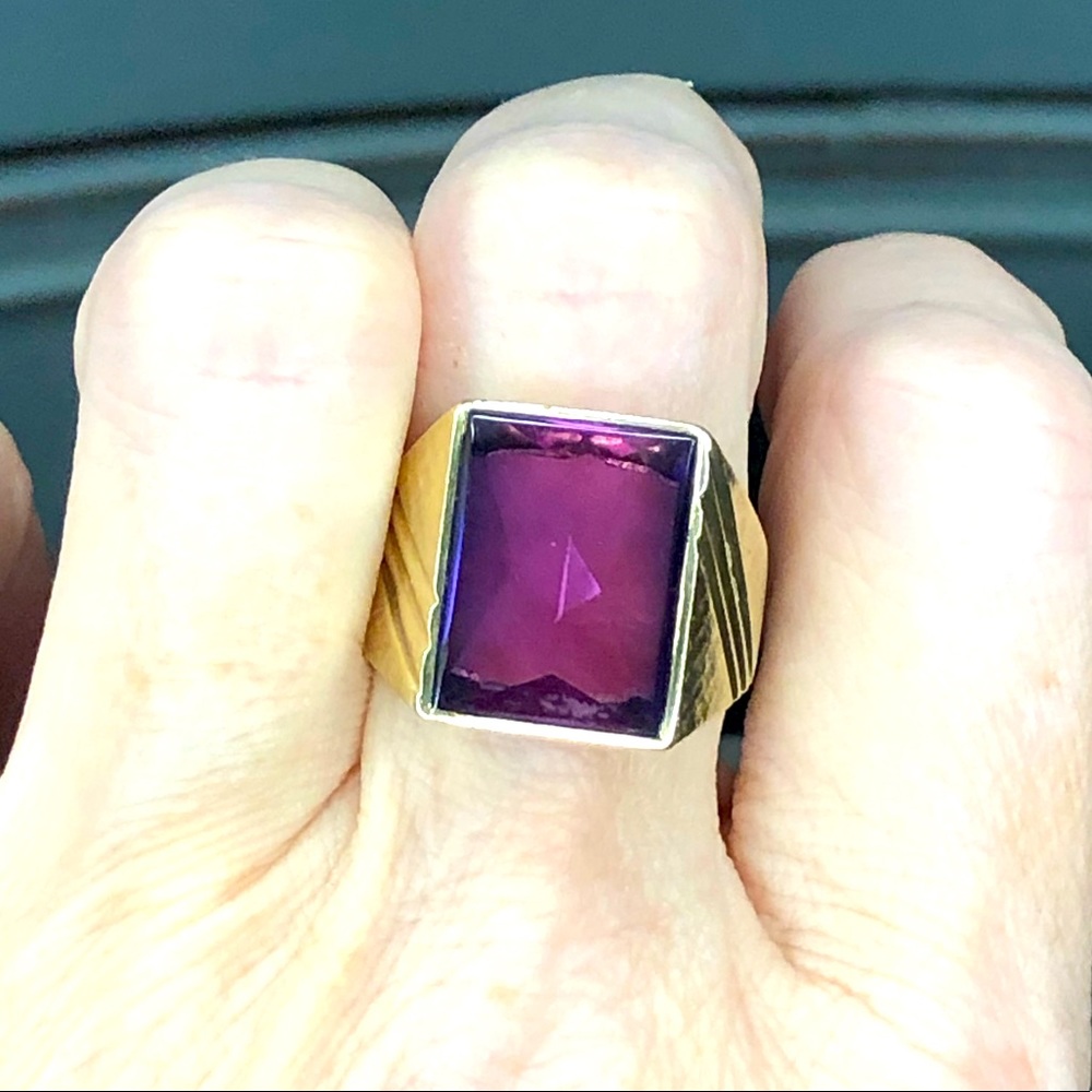 10K Vintage Sapphire Unisex Ring